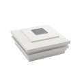 6" Sq. Cape May Halo Solar LED Lighted Vinyl Post Cap for Vinyl Fence and Railing (White) (simple_unboxed)