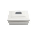 6" Sq. Cape May Halo Solar LED Lighted Vinyl Post Cap for Vinyl Fence and Railing (White) (simple_unboxed)