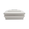 6" Sq. Cape May Halo Solar LED Lighted Vinyl Post Cap for Vinyl Fence and Railing (White) (simple_unboxed)