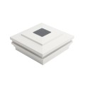 6" Sq. Cape May Halo Solar LED Lighted Vinyl Post Cap for Vinyl Fence and Railing (White) (simple_unboxed)