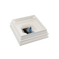 6" Sq. Cape May Halo Solar LED Lighted Vinyl Post Cap for Vinyl Fence and Railing (White) (simple_unboxed)