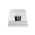 6" Sq. Cape May Halo Solar LED Lighted Vinyl Post Cap for Vinyl Fence and Railing (White) (simple_unboxed)