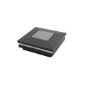 4" Sq. Ornamental Solar LED Lighted Vinyl Post Cap for Vinyl Fence and Railing (Textured Black Matte)
