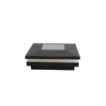 4" Sq. Ornamental Solar LED Lighted Vinyl Post Cap for Vinyl Fence and Railing (Textured Black Matte)