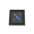 4" Sq. Ornamental Solar LED Lighted Vinyl Post Cap for Vinyl Fence and Railing (Textured Black Matte)