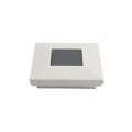 4" Sq. Ornamental Downward Solar LED Lighted Vinyl Post Cap for Vinyl Fence and Railing (White) 