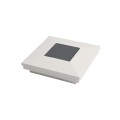 4" Sq. Ornamental Downward Solar LED Lighted Vinyl Post Cap for Vinyl Fence and Railing (White) 