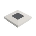 4" Sq. Ornamental Downward Solar LED Lighted Vinyl Post Cap for Vinyl Fence and Railing (White) 
