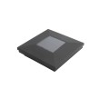 4" Sq. Ornamental Downward Solar LED Lighted Vinyl Post Cap for Vinyl Fence and Railing (Textured Black)