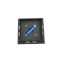 4" Sq. Ornamental Downward Solar LED Lighted Vinyl Post Cap for Vinyl Fence and Railing (Textured Black)