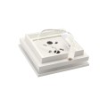 3.25" (3 1/4" x 3 1/4") Ornamental Low Voltage (Cool White LED) Light Post Cap - Textured White