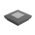 3.25" Sq. Ornamental Downward Solar Light Vinyl Post Cap for Vinyl Fence and Railing (Textured Black Matte) (simple6)