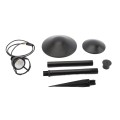 Black Outdoor Landscape Pathway Light with Round Reflector Shade - Low Voltage Cool White
