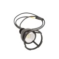 Black Outdoor Landscape Pathway Light with Round Reflector Shade - Low Voltage Cool White