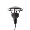 Black Outdoor Landscape Pathway Light with Round Reflector Shade - Low Voltage Cool White