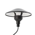 Black Outdoor Landscape Pathway Light with Round Reflector Shade - Low Voltage Cool White