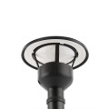 Black Outdoor Landscape Pathway Light with Round Reflector Shade - Low Voltage Cool White