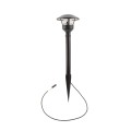 Black Outdoor Landscape Pathway Light with Round Reflector Shade - Low Voltage Cool White