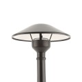 Black Outdoor Landscape Pathway Light with Round Reflector Shade - Low Voltage Cool White