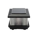 4" or 5" Sq. Galaxy Solar LED Lighted Vinyl Post Cap for Vinyl Fence and Railing (Black)