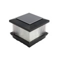 4" or 5" Sq. Galaxy Solar LED Lighted Vinyl Post Cap for Vinyl Fence and Railing (Black)