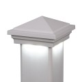 LMT-1648W 5X5 Haven Downward Low Voltage Lighted Post Cap - White