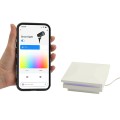 3" Sq. Ornamental Low Voltage Post Cap with RGB Lighting & 2 Way Splitter | Textured White