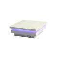 3" Sq. Ornamental Low Voltage Post Cap with RGB Lighting & 2 Way Splitter | Textured White