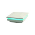 3.25" Sq. Ornamental Low Voltage Post Cap with RGB Lighting & 2 Way Splitter | White