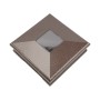3.625" Sq. Neptune Solar LED Lighted Vinyl Post Cap for Vinyl Fence and Railing (Antique Brown)
