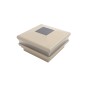 4" Sq. Neptune Solar LED Lighted Vinyl Post Cap for Vinyl Fence and Railing (Almond)