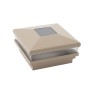 4" Sq. Neptune Solar LED Lighted Vinyl Post Cap for Vinyl Fence and Railing (Khaki)