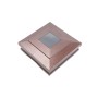 3.625" Sq. Cape May Solar LED Lighted Vinyl Post Cap for Vinyl Fence and Railing (Antique Copper)