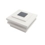 4" Sq. Cape May Solar LED Lighted Vinyl Post Cap for Vinyl Fence and Railing (White)