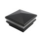 4" x 4" Neptune Low Voltage (Warm White LED) Lighted Vinyl Post Cap - Hammertone Black 