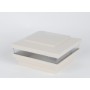  5" Sq. Cape May Low Voltage LED Lighted Vinyl Post Cap for Vinyl Fence and Railing (Cool White) Almond 