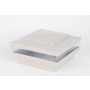  5.625" Sq. Cape May Low Voltage LED Lighted Vinyl Post Cap for Vinyl Fence and Railing (Cool White) Khaki 