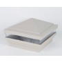 5.625" Sq. Haven Low Voltage LED Lighted Vinyl Post Cap for Vinyl Fence and Railing (Cool White) Khaki 