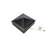 4" x 4" Haven Low Voltage (Warm White LED) Lighted Vinyl Post Cap - Hammertone Black