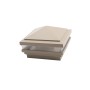 4" x 4" Haven Low Voltage (Cool White LED) Lighted Vinyl Post Cap - Khaki 