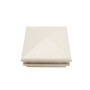 5" Sq. Neptune Low Voltage LED Lighted Vinyl Post Cap for Vinyl Fence and Railing (Cool White) Almond