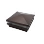 5.625" Sq. Neptune Low Voltage LED Lighted Vinyl Post Cap for Vinyl Fence and Railing (Cool White) Antique Brown 
