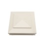  5.625" Sq. Cape May Low Voltage LED Lighted Vinyl Post Cap for Vinyl Fence and Railing (Cool White) Almond 