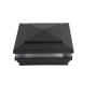  5.625" Sq. Cape May Low Voltage LED Lighted Vinyl Post Cap for Vinyl Fence and Railing (Cool White) Hammertone Black 