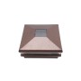 5" Sq. Neptune Solar LED Lighted Vinyl Post Cap for Wood and Vinyl Fence (Antique Copper)
