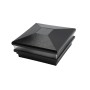 5" Sq. Neptune Solar LED Lighted Vinyl Post Cap for Vinyl Fence and Railing (Hammertone Black)