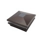 5.625" Sq. Neptune Solar LED Lighted Vinyl Post Cap for Vinyl Fence and Railing (Antique Brown)