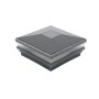 5.625" Sq. Neptune Solar LED Lighted Vinyl Post Cap for Vinyl Fence and Railing (Antique Gray)