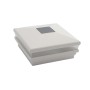  5.625" Sq. Neptune  Solar LED Lighted Vinyl Post Cap for Vinyl Fence and Railing (White)