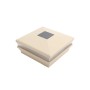 6" Sq. Neptune Solar LED Lighted Vinyl Post Cap for Vinyl Fence and Railing (Beige)